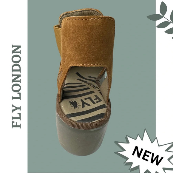 Fly London Biga  Wedge Open
Toe Platform SandalSuede
Cognac Size 10 - 10.5 US 41 - Picture 5 of 8